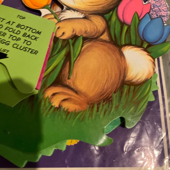 Beistle Vtg Bunny Nest Honeycomb Easter Centerpiece Decoration Art Tissue - Picture 4 of 4